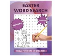 Easter Word Search Book Large Print: Easy Holiday Puzzles with Relaxing Word Challenges for Adults, Seniors & Teens - 50 Grids with Full Solutions