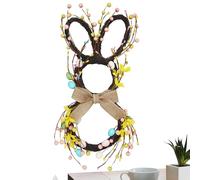 Easter Wreath - Falso Large Colorful Egg, Colorful Eggs Artificial Spring Decor, Easter Wreaths For Front Door | For Balcony Garden Yard Patio Porch Outdoor Home Farmhouse Restaurant School Office