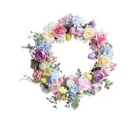 Easter Wreath Floral Decor - Spring Party Artificial Flower Wreath For Front Door, Porch and Wall, Decorative Accent For Living Room, Balcony, Patio and Farmhouse Home