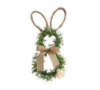 Easter Wreath - Front Door Wreath with Flower and Bow | 19,6 pulgadas Artificial Easter Bunny Decor for Home Indoor Outdoor Porch Wall Window