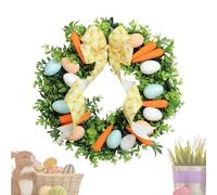 Easter Wreath - Handmade Cute Egg and Carrot Festive Garland for Spring Display | Soft Decorative Accents with Seasonal Colors, Front Door Hanging for Friends Family Gatherings Home Porch Wall Window