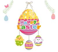 Easter Wreaths For Front Door | Rabbit Wooden Decoration Garland | Easter Outdoor Wreath | for Friends Family Gatherings Front Porch Wall Indoor Outside Home Decor