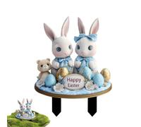 Easter Yard Stake - 2D Flat Acrylic Cute Bunny and Egg Garden Stakes | Decorative Outdoor Lawn Signs, Spring Home Decor, Impermeable Patio, Flowerbeds, Path, Party Favors, Easter Decoration, Seasonal