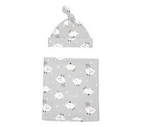 Eastern Corridor-EU Conjunto de gorro de manta para bebé, 37 x 33 recién nacido, manta de recepción, paño para eructar y funda para cochecito, perfecto para niños y niñas Cloud