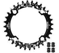 EASTERN POWER Plato Bicicleta Montaña, Plato 30/32/34/36/38 Dientes BCD 104, Aluminio Monoplato 30T/32T/34T/36T/38T MTB, Rojo/Negro