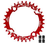 EASTERN POWER Plato Bicicleta Montaña, Plato 30/32/34/36/38 Dientes BCD 104, Aluminio Monoplato 30T/32T/34T/36T/38T MTB, Rojo/Negro