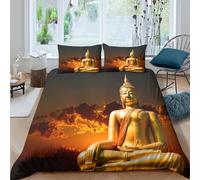 Eastern Spiritual Art Funda Edredon Microfibra Suave 3 Piezas Compuesto Estampado 3D Eastern Spiritual Arte Funda de Edredón con Funda de Almohada Transpirable for Adultos King（220x240cm）