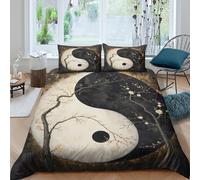 Eastern Spiritual Art Funda Edredon Microfibra Suave 3 Piezas Estampado 3D Eastern Spiritual Arte Funda de Edredón con Funda de Almohada Transpirable Lavables for niña Single（135x200cm）