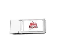 Eastern Western Wings - Cartera de bolsillo con clip para dinero, diseño de dragón mítico