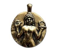 Eastgate Resource Ishtar - Collar con colgante de moneda de diosa de doble cara - Para amor, sexualidad y guerra - Origen: Mesopotámico, Metal