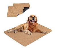 Eastlion Empapadores para Perros,Almohadilla de Entrenamiento Lavable y Reutilizable,Alfombra para Perros Superabsorbente,Almohadillas para Cachorro Apto Para Perros y Gatos(2 Piezas 100x70cm)L-Beige