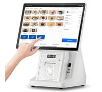 Eastnmythet Caja Registradora para Pequeñas Empresas con Pantalla para el Cliente, Caja Registradora Tpv con Pantalla Táctil de 15,6", Impresora de Recibos y Escáner de Código de Barras Single Screen