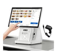 Eastnmythet Caja Registradora para Pequeños Negocios, ángulo de Pantalla Ajustable, 8 GB + 128 GB, Tpv con Impresora Integrada de 58 mm para Supermercados Single Screen