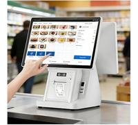 Eastnmythet Caja Registradora Tpv con Pantalla Táctil de 15,6" e Impresora de Recibos para Pequeños Negocios y Restaurantes, 8 GB de RAM y 128 GB de SSD Dual Screen