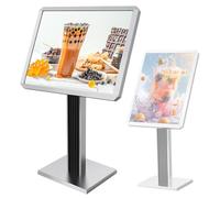 Eastnmythet Soporte para Carteles de 50 x 70 cm, Resistente, Ajustable Vertical y Horizontalmente, para Centros Comerciales, Escuelas, Restaurantes, Tiendas y Oficinas Silver