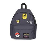 EASTPAK Mochila POKEMON PATCHES DAY PAK'R 24 litros color gris oscuro con parches cosidos edición limitada 2025 bolsillo lateral porta botella y bolsillo en la parte posterior con cremallera, rojo,