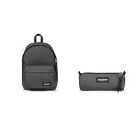 EASTPAK Out of Office Mochila, 44 cm, 27 L, Negro (Black Denim) & Benchmark Single Estuche, 21 cm, Gris (Black Denim)