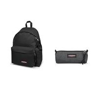 EASTPAK PADDED PAK'R Mochila, 27 L, Black (Negro) & BENCHMARK Single Estuche, 27 L, Black Denim (Gris)