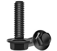 EASTPUK Juego de 10 pernos de cabeza hexagonal con brida M6-1.0 x 20 mm, tornillos hexagonales de brida externa, pernos M6 de acero de grado 10.9 con tuercas y arandelas, rosca completa para bomba