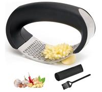 Eastrise Prensa de ajo de acero inoxidable, trituradora de ajos, trituradora de ajo manual portátil de alto rendimiento, picadora para electrodomésticos de cocina, trituradora de ajo fácilmente (1