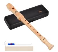 EASTROCK Flauta Soprano de Madera de Arce Barroco Clave de Do Flauta de Arce Instrumento de 3 Piezas con Estuche Duro (Inglés)