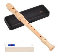 Eastrock Flauta Soprano de Madera de Arce Barroco, Instrumento de 3 Piezas con Estuche Duro, Bolsa de Transporte (Estilo Alemán)