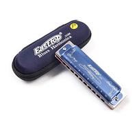 Easttop10 Holes Blues Harmonica T008K Diatonic Blues Harmonica con estuche, más armónica profesional 12 tonos para principiantes, estudiantes, adultos y jugador profesional (clave de F #)