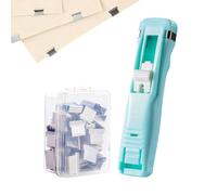 Eastuy Clips para papel de presión - Dispensador de Abrazaderas en Acero Inoxidable,Dispensador manual de pinzas para papel - para Organización de Documentos en Colegio, Hogar y Dormitorio