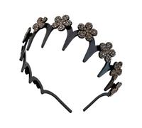 Eastuy Diadema Ondulada | Diadema de Flores con Estrás para Flequillos | Sujetador de Cabello Cómodo Anti Pelos Sueltos para Adultos Adolescentes Niñas Ducha Gimnasio Lavado Facial