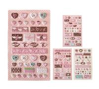 Eastuy Pegatinas 3D,Juguetes de Alas con Notas Musicales,4 Pegatinas de Estrellas de Espuma de Dibujos | Para Diario Cuaderno Taza Equipaje Funda De Teléfono Botella De Agua Portátil Adultos