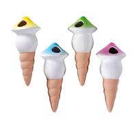 Eastuy Picos De Riego,Conos de Riego Autónomo Forma de Champiñón - Automático de 4 Piezas en Terracota de Liberación Lenta Hidratación por Goteo para Macetas Jardín Patio Exterior