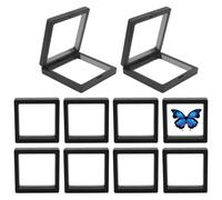 Eastuy Vitrina De Joyería Flotante 3D,Caja De Exhibición Flotante 3D - 10 piezas de joyero flotante transparente para exhibición - Estuche organizador para aretes y anillos, artículos