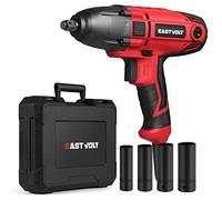 Eastvolt Llave de impacto eléctrica de 800 W, resistente, 7.5 amperios, par máximo con cable, 450 pies-libras 3400 RPM, 1/2 pulgada con yunque de anillo de cerdo