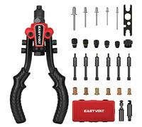 Eastvolt Rivet Nut Tool, 3 in 1 Hand Rivet, Rivet Gun Rivet Nut Tool Reamer 3 in 1 Set, Including 60Pcs Rivet Nuts, 6 Metric & SAE Mandrels and 2 Reaming Mandrels with Carrying Case (BT-501)