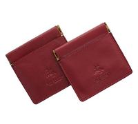 EastWest Paquete de 2 Visconti Monedero de Cuero con Abertura de Chasquido Superior CP7 Rojo