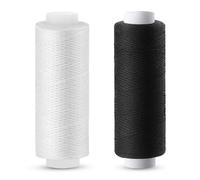 Easusy Hilo de coser, blanco y negro, 2 unidades, 200 yardas, hilo de poliéster para máquina de coser, costura a mano, bordado