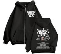 Easwisa Chris Brown Breezy Bowl XX 2025 Tour Sudadera con Capucha Y Cremallera para Hombre Y Mujer Hip-Hop Retro Jersey Moda Informal Negro Chaqueta-B||3X_l