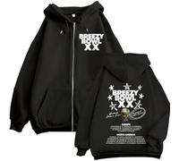 Easwisa Chris Brown Breezy Bowl XX 2025 Tour Sudadera con Capucha Y Cremallera para Hombre Y Mujer Hip-Hop Retro Jersey Moda Informal Negro Chaqueta-L||x_s