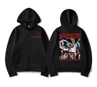 Easwisa KATSEYE The Beautiful Chaos Sudadera con Capucha Y Cremallera para Hombre Y Mujer Hip-Hop Retro Jersey Moda Informal Negro Chaqueta-Black||x_s