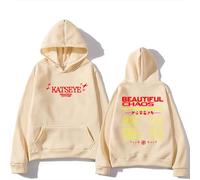 Easwisa Katseye The Beautiful Chaos Tour 2025 Merch Sudadera con Capucha Hip-Hop Moda Sudadera Hombre/Mujer Manga Larga Ropa De Otoño/Invierno-Khaki||m