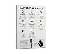 Easy Beginner Guitar Chords Póster Impresión en Lienzo Sala de Estética Hogar Arte Estético Pintura Colgante, Regalo Nuevo Hogar Decoración Moderna de la Habitación 20 x 30 Pulgadas (50 x 75 cm)