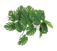 Easy-Clean Aquarium Plants - Heavy Artificial Plants Indoor, 45 Cm Artificial Leaves for Decoration, Polyethylene Foliage Textured Edges, with Turtle Tank Accessories, Bearded Dragon Hideaway Creation