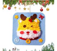 Easy Diy Sewing Kit Kids - Gift 7.87in Christmas Theme Embroidery Craft Set for Girls and Boys Fun Beginner Stitching Kit Classroom Activity, Home Art Project, and Birthday Gift