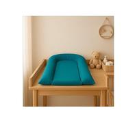 EASY DORT | Cambiador de 70 x 45 cm | Color pavo real | Lavable e impermeable | Bordes elevados | Protección de la cabeza | Algodón con recubrimiento acrílico | Fabricado en Francia