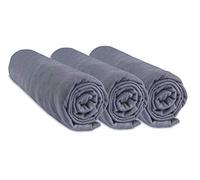 Easy Dort - Juego de 3 sábanas bajeras, de 60 x 120 cm, para Cuna y Cuna Plegable, 100% algodón de Punto | Gris | Extensible, Transpirable | Certificación Oeko-Tex | Fabricado en Europa