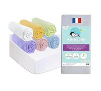 Easy dort - Kit práctico para bebé, colchón de 40 x 80 cm, capazo para bebé, con 6 sábanas de algodón Mixto y 2 Fundas de algodón | Kit Completo para Cuna | Certificado Oeko-Tex | Fabricación Francia