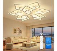 EASY EAGLE Lampara Techo Regulable: Plafon Led Techo Moderno con Mando a Distancia y APP 3000K-6500K, Luz de Techo para Salon Dormitorio Moderno, 80W 72CM