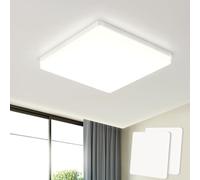 EASY EAGLE LED Lámpara de Techo 48W 4800LM Moderna Cuadrada Plafón Luz Led 4000K Lámpara Panel IP44 Impermeable para Baño Sala Dormitorio Cocina Oficina Comedor Ø30CM (Pack of 2)