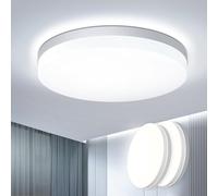 EASY EAGLE Plafon LED Techo, 48W 4800LM 6500K Lámparas de Techo, IP44 Ø30cm Blanco Downlight Plafones para Techo Cocina Pasillo Baño Sala (Pack of 2)