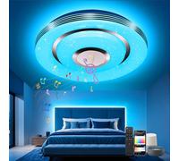 EASY EAGLE Plafon LED Techo con Altavoz Bluetooth, Compatible con Alexa y Google Home, RGB Lampara Led Techo Regulable con Mando a Distancia y APP para Dormitorio Salón Baño Habitacion, 30CM 28W